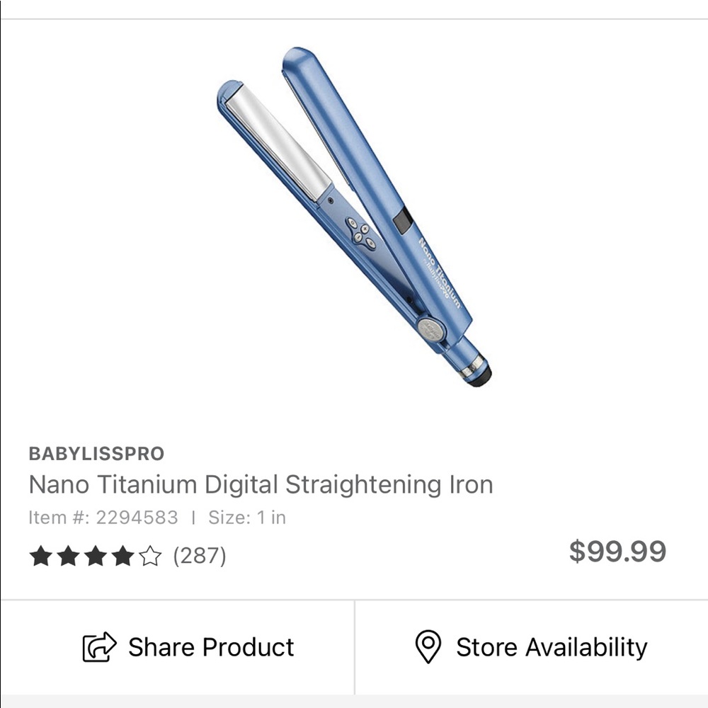 BaByliss Pro Nano Titanium Digital Straightener